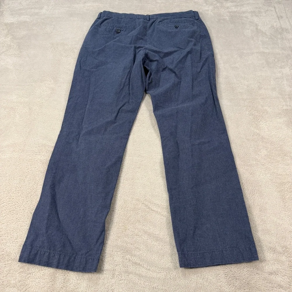 Banana Republic Aiden Fit Pants Mens 34x30 Blue Houndstooth Cotton Chinos Slacks